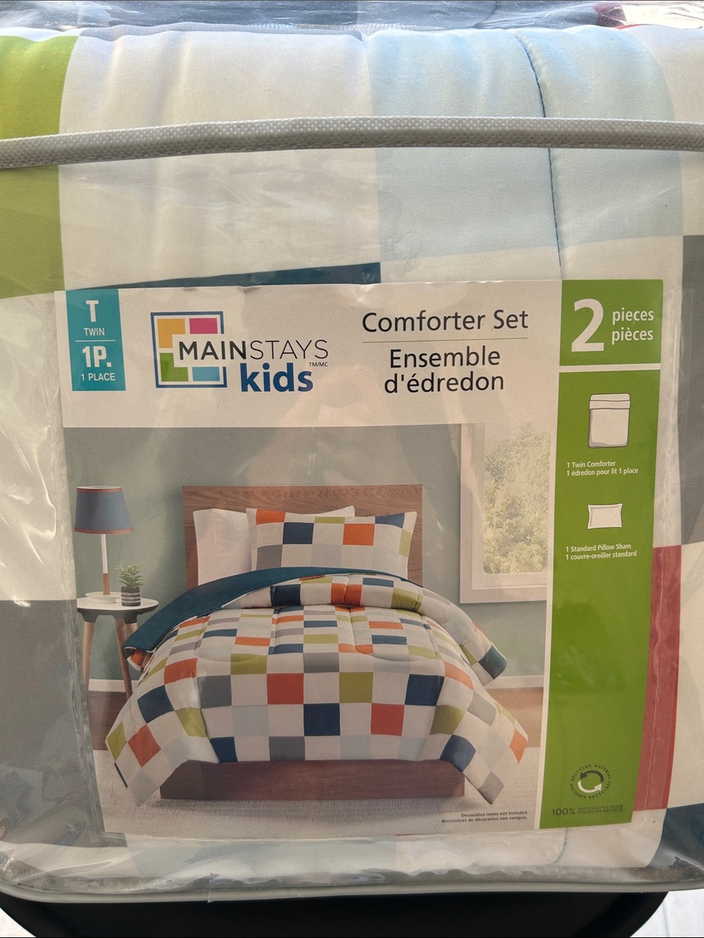 NWT 🆕 Mainstays Kids Comforter Set (Comforter and Pillow Sham) for Twin Bed